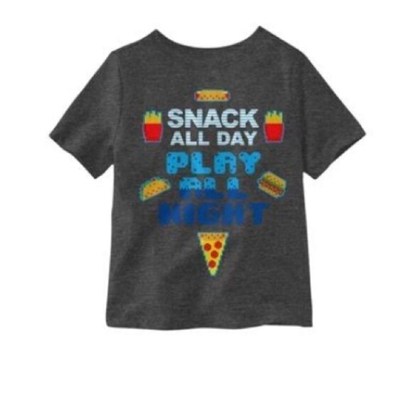 New HYBRID Little Boys Snack All Day Play All Night Graphic T-shirt 2T - Picture 3 of 3
